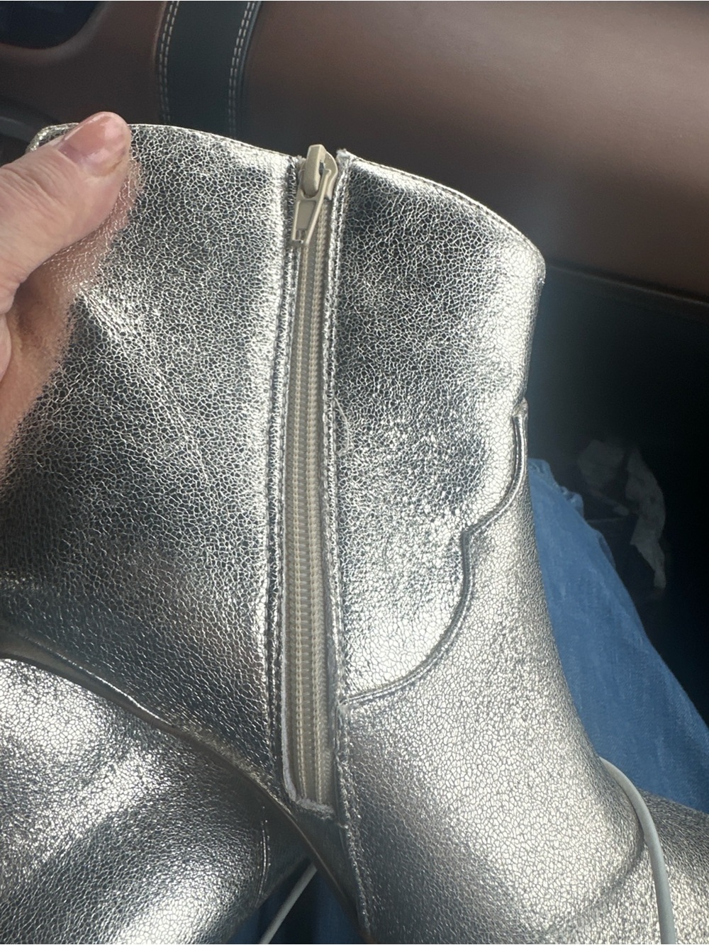 Express Gold Metallic Pointed-Toe Stiletto Ankle Boots - Picture 6 of 8